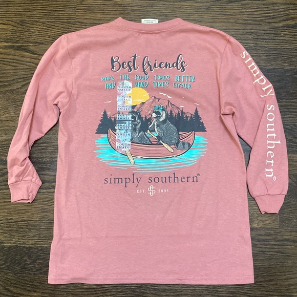 NWT Simply Southern Best Friends Long Sleeve Small - Picture 1 of 6